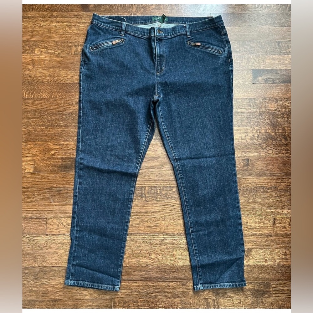 Ralph Lauren Dark Indigo Skinny Calf Jeans 20W